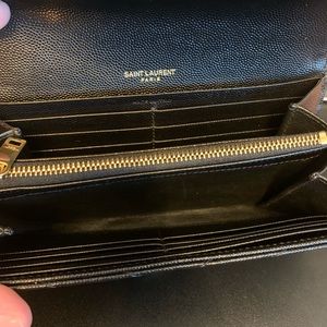 YSL LARGE WALLET WITH gold monogram